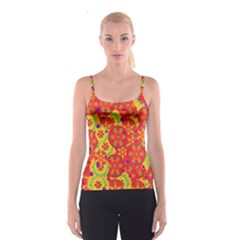 Orange Design Spaghetti Strap Top by Valentinaart