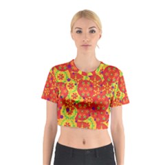 Orange Design Cotton Crop Top by Valentinaart