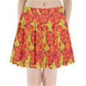 Orange design Pleated Mini Skirt View1