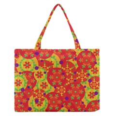 Orange Design Medium Zipper Tote Bag