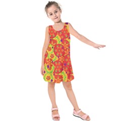 Orange Design Kids  Sleeveless Dress by Valentinaart