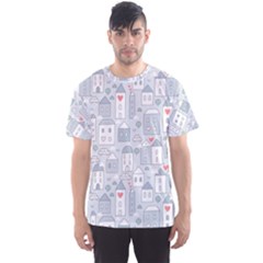 Houses Pattern Men s Sport Mesh Tee