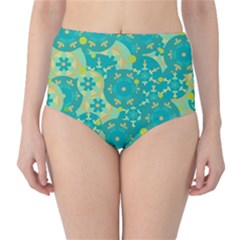 Cyan design High-Waist Bikini Bottoms