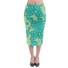 Cyan Design Midi Pencil Skirt by Valentinaart