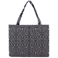 Black And White Tribal Pattern Mini Tote Bag by dflcprints