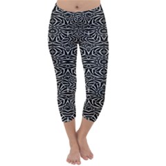 Black And White Tribal Pattern Capri Winter Leggings 