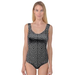 Black And White Tribal Pattern Princess Tank Leotard 