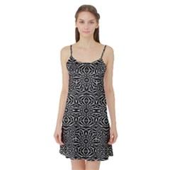 Black And White Tribal Pattern Satin Night Slip