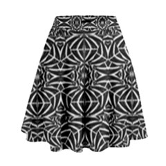 Black And White Tribal Pattern High Waist Skirt