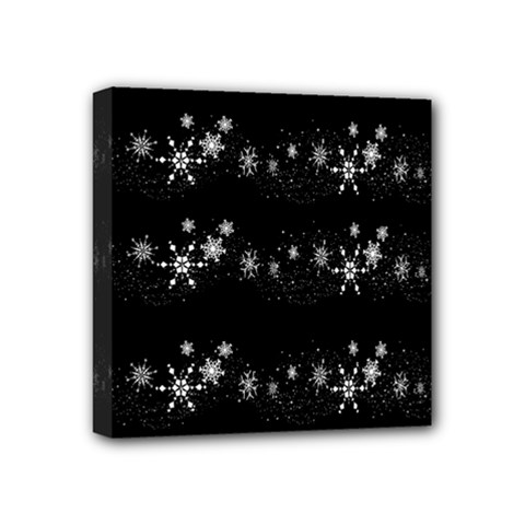 Black Elegant  Xmas Design Mini Canvas 4  X 4  by Valentinaart