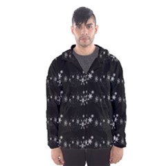 Black Elegant  Xmas Design Hooded Wind Breaker (men) by Valentinaart