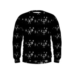 Black Elegant  Xmas Design Kids  Sweatshirt by Valentinaart