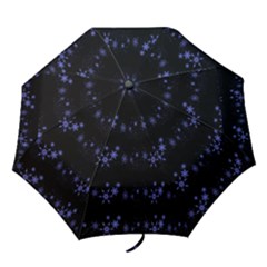 Xmas Elegant Blue Snowflakes Folding Umbrellas by Valentinaart