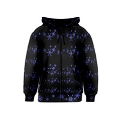 Xmas Elegant Blue Snowflakes Kids  Zipper Hoodie by Valentinaart