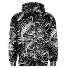 Black And White Passion Flower Passiflora  Men s Zipper Hoodie