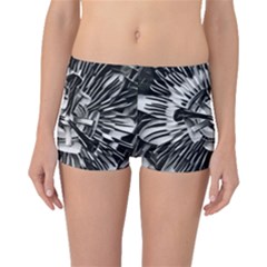 Black And White Passion Flower Passiflora  Boyleg Bikini Bottoms by yoursparklingshop