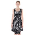 Black And White Passion Flower Passiflora  Racerback Midi Dress View1