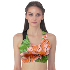 Decorative Flowers Sports Bra