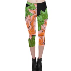 Decorative Flowers Capri Leggings  by Valentinaart