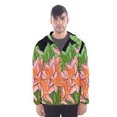 Decorative Flowers Hooded Wind Breaker (men)