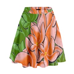 Decorative Flowers High Waist Skirt