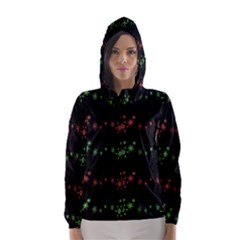 Decorative Xmas Snowflakes Hooded Wind Breaker (women)