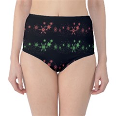 Decorative Xmas Snowflakes High-waist Bikini Bottoms by Valentinaart