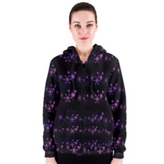 Purple Elegant Xmas Women s Zipper Hoodie