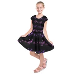 Purple Elegant Xmas Kids  Short Sleeve Dress by Valentinaart