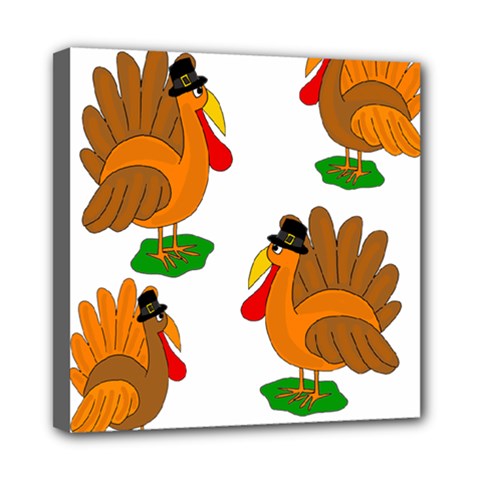 Thanksgiving Turkeys Mini Canvas 8  X 8  by Valentinaart