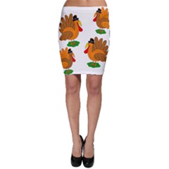 Thanksgiving Turkeys Bodycon Skirt by Valentinaart