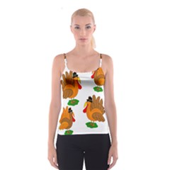 Thanksgiving Turkeys Spaghetti Strap Top by Valentinaart