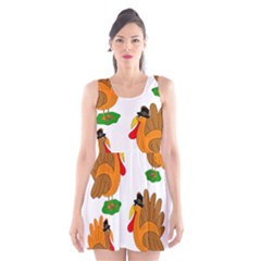 Thanksgiving Turkeys Scoop Neck Skater Dress by Valentinaart