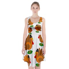 Thanksgiving Turkeys Racerback Midi Dress by Valentinaart