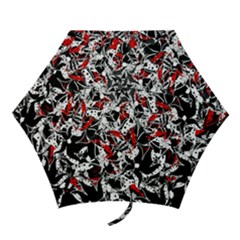 Red Abstract Flowers Mini Folding Umbrellas