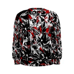 Red Abstract Flowers Women s Sweatshirt