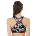 Red abstract flowers Sports Bra with Border View2