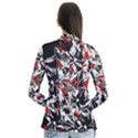 Red abstract flowers Drape Collar Cardigan View2