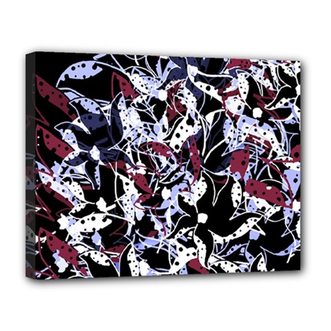 Decorative Abstract Floral Desing Canvas 14  X 11 