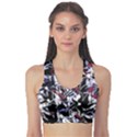 Decorative abstract floral desing Sports Bra View1