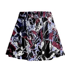 Decorative Abstract Floral Desing Mini Flare Skirt by Valentinaart