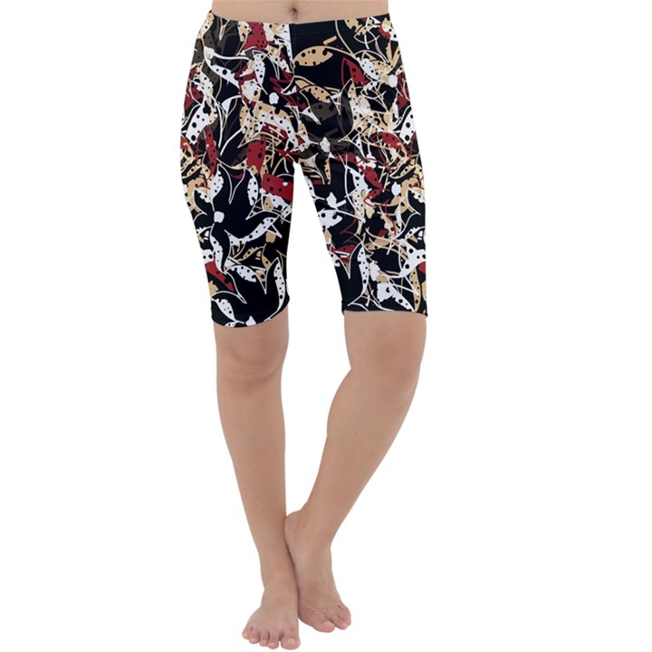 Abstract floral design Cropped Leggings 