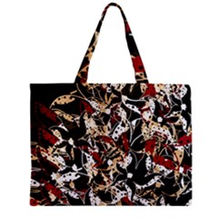 Abstract Floral Design Zipper Mini Tote Bag