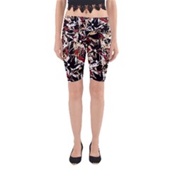 Abstract Floral Design Yoga Cropped Leggings