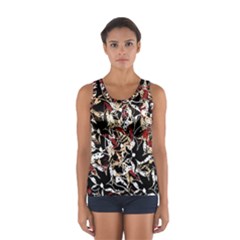 Abstract Floral Design Women s Sport Tank Top 