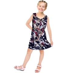 Abstract Floral Design Kids  Tunic Dress