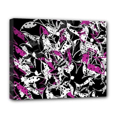 Purple Abstract Flowers Deluxe Canvas 20  X 16  