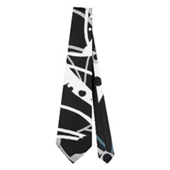 Blue Abstract Flowers Neckties (two Side)  by Valentinaart