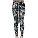 Blue abstract flowers Classic Yoga Leggings View2