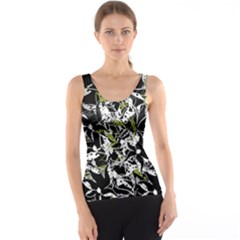 Green Floral Abstraction Tank Top by Valentinaart